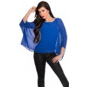 Blusa a pipistrello Blu Elettrico